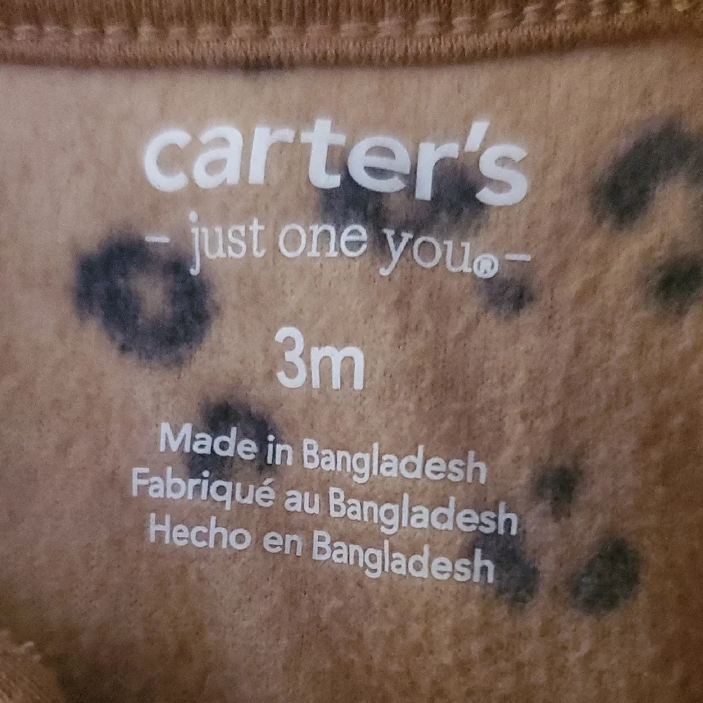 Carter's Brown and Black Animal Print Footie